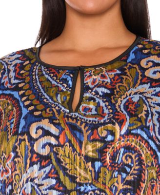 Plus Size Long Sleeve Babydoll Knee-Length Dress