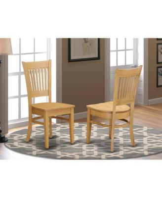 5-Piece Oak Wood Slatted Back Classic Dining Set