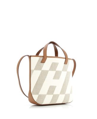 Pre-Owned Hermes 27 Cabas H en Biais Tote Canvas with Leather