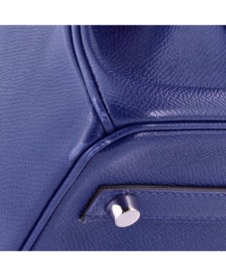 Pre-Owned Hermes Birkin 30 Handbag Blue Epsom with Palladium Hardware