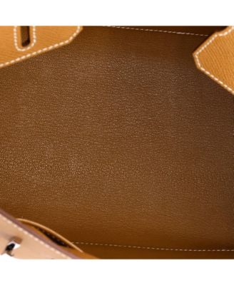 Pre-Owned Hermes Birkin 25 Handbag Brown Epsom with Palladium Hardware