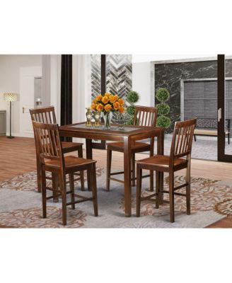 5 Pc Dining counter height set-pub Table and 4 Dining Chairs