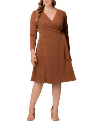 Women's Plus Size London Sweater Knit Wrap Dress