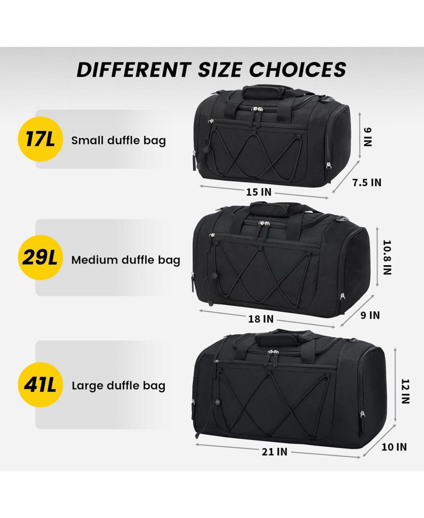 Мужская сумка Urtala Roomy Gym Bag for Men - 21 Inches Duffle Bag with Shoe Compartment, Lightweight Travel Bag for Sports, Gym & Weekend Trips, цвет: Чёрный — фото 2