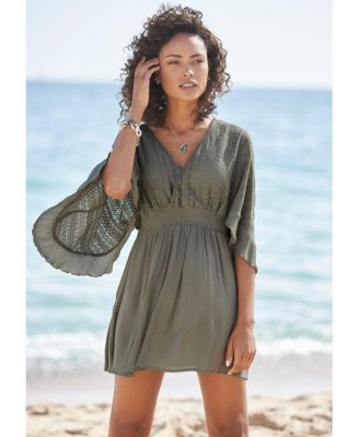Women's Flowy Lace Cover up Beach Dress
