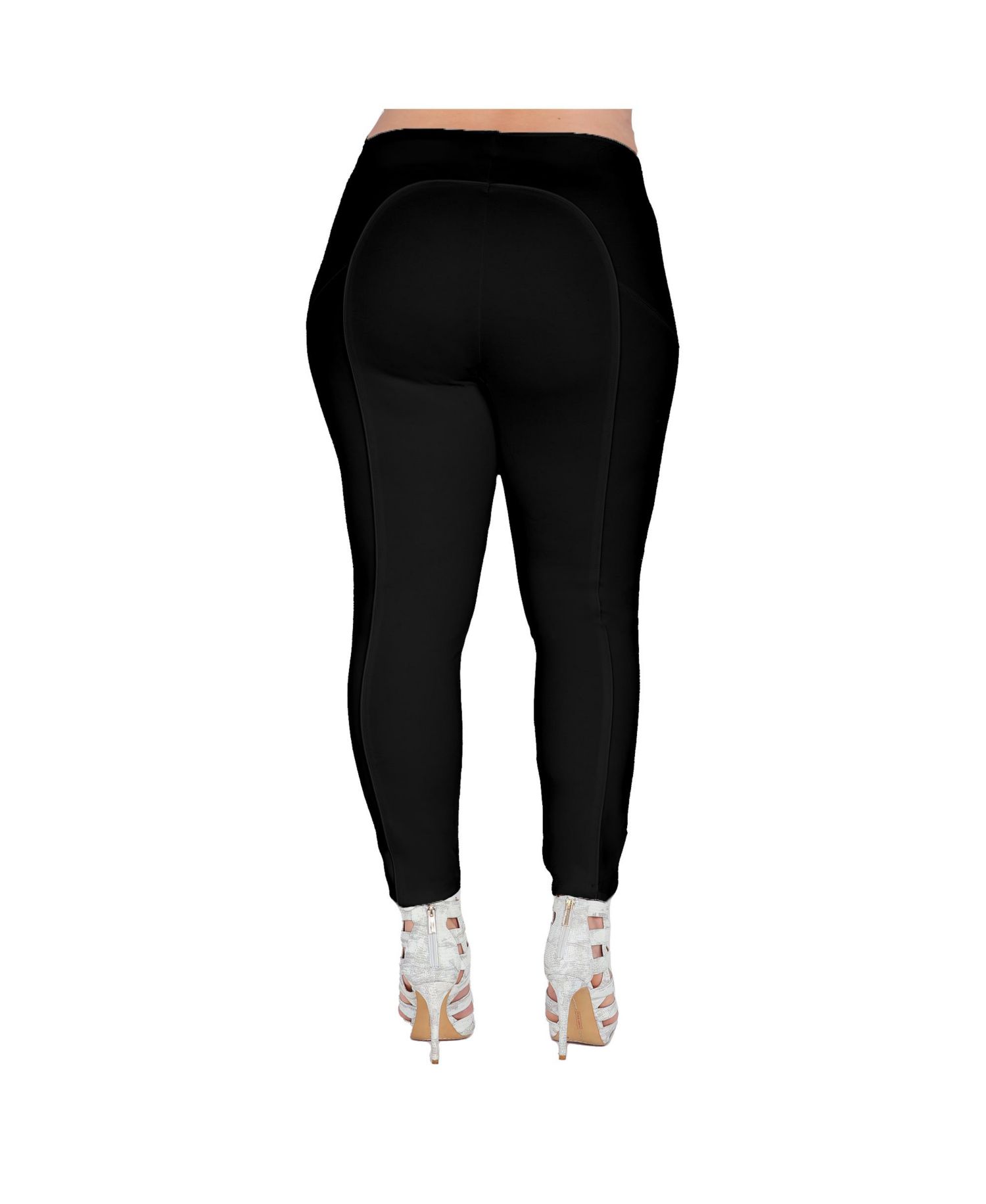 Plus Size Ivory Stretch Ponte Skinny Legging Pants