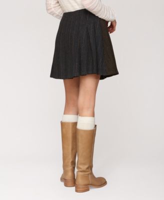 Women's Mixed Pattern Pleated Mini Skirt