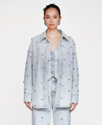 【週末SALE ♪】 MOCHA CHECK 【7/21まで】 Avec Les Filles Women's All Over Stud Shacket - Macy's