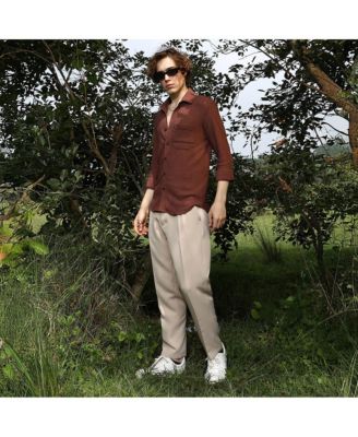 Men's Solid Tactile-Woven Shirt