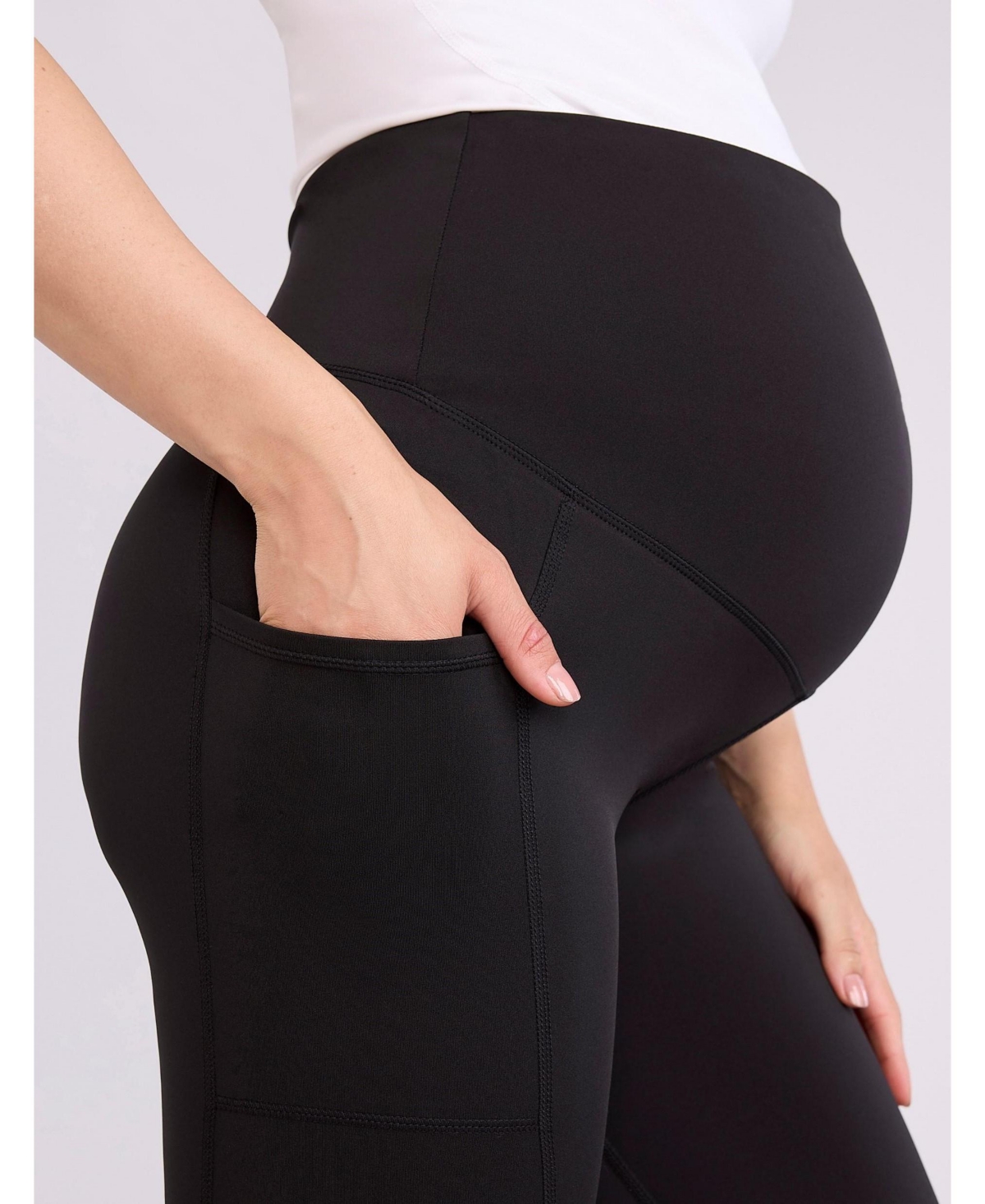 Women's Over the Belly Side Pocket Active Maternity Leggings