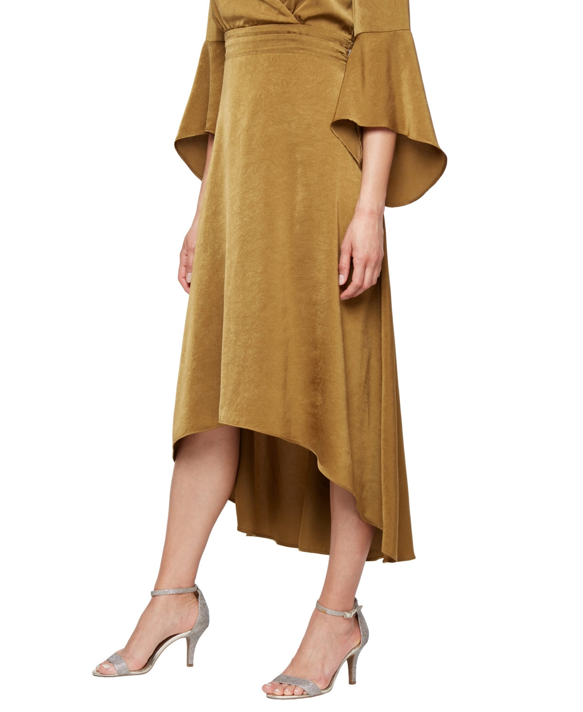 Sl Fashions Bell Sleeve Maxi Dress In Neutral