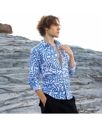 Men's Contrast Graffiti Shirt