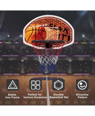 Wall Mounted Fan Backboard with Basketball Hoop and 2 Nets for Indoor/Outdoor Play