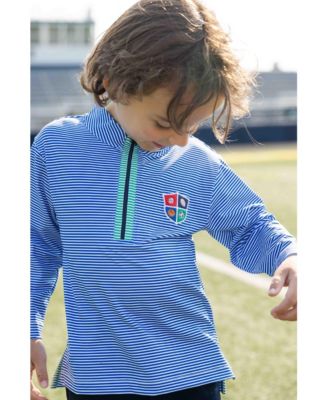 Stripe Performance Knit Half Zip With Sports Crest
