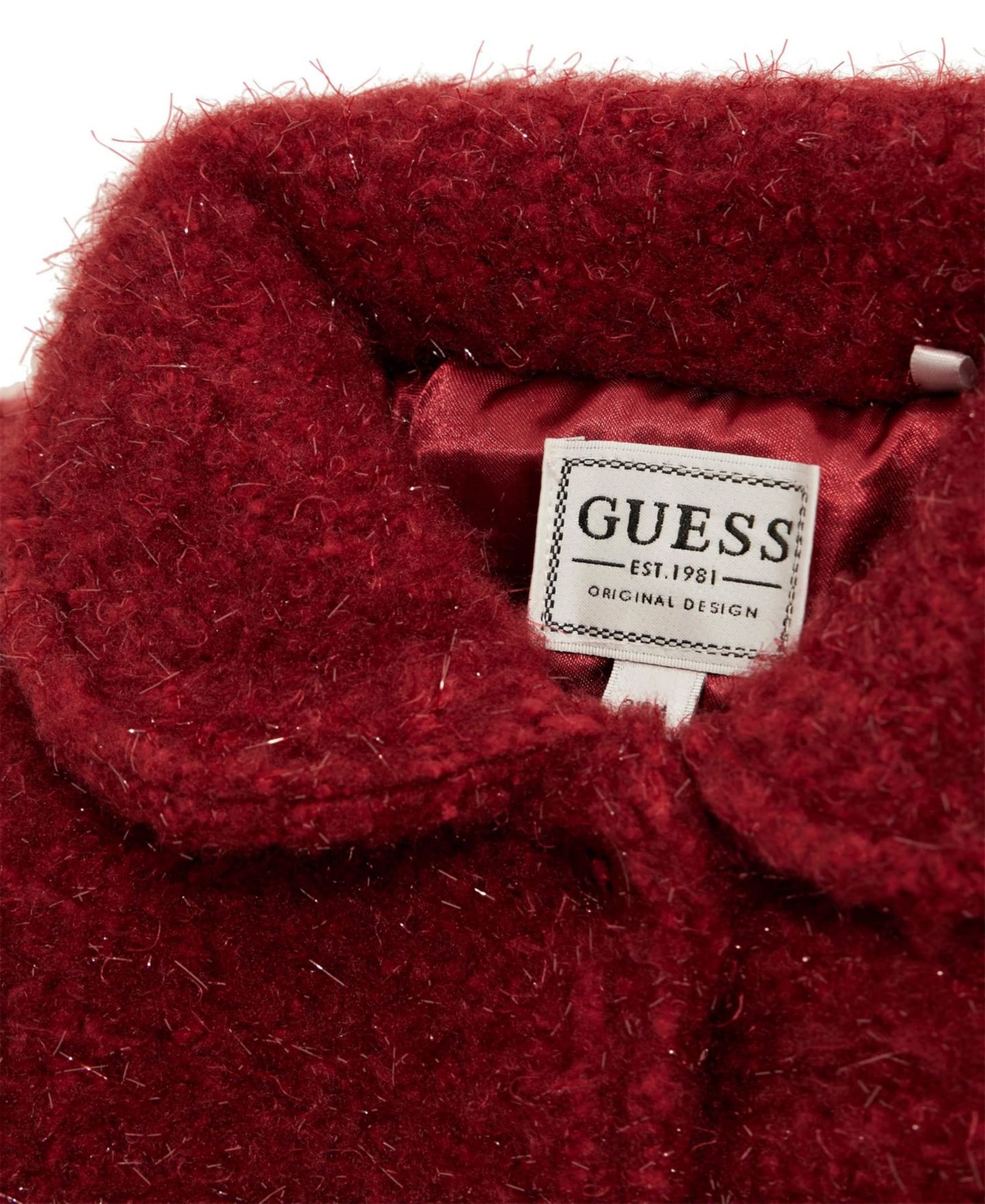 Пальто GUESS Baby Girls Lurex Sherpa Padded, цвет: Красный — фото 3