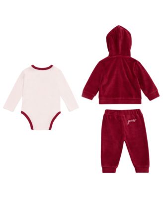Baby Girls 3-Piece Hooded Sweatshirt, Long Sleeve Bodysuit and Matching Pant Set