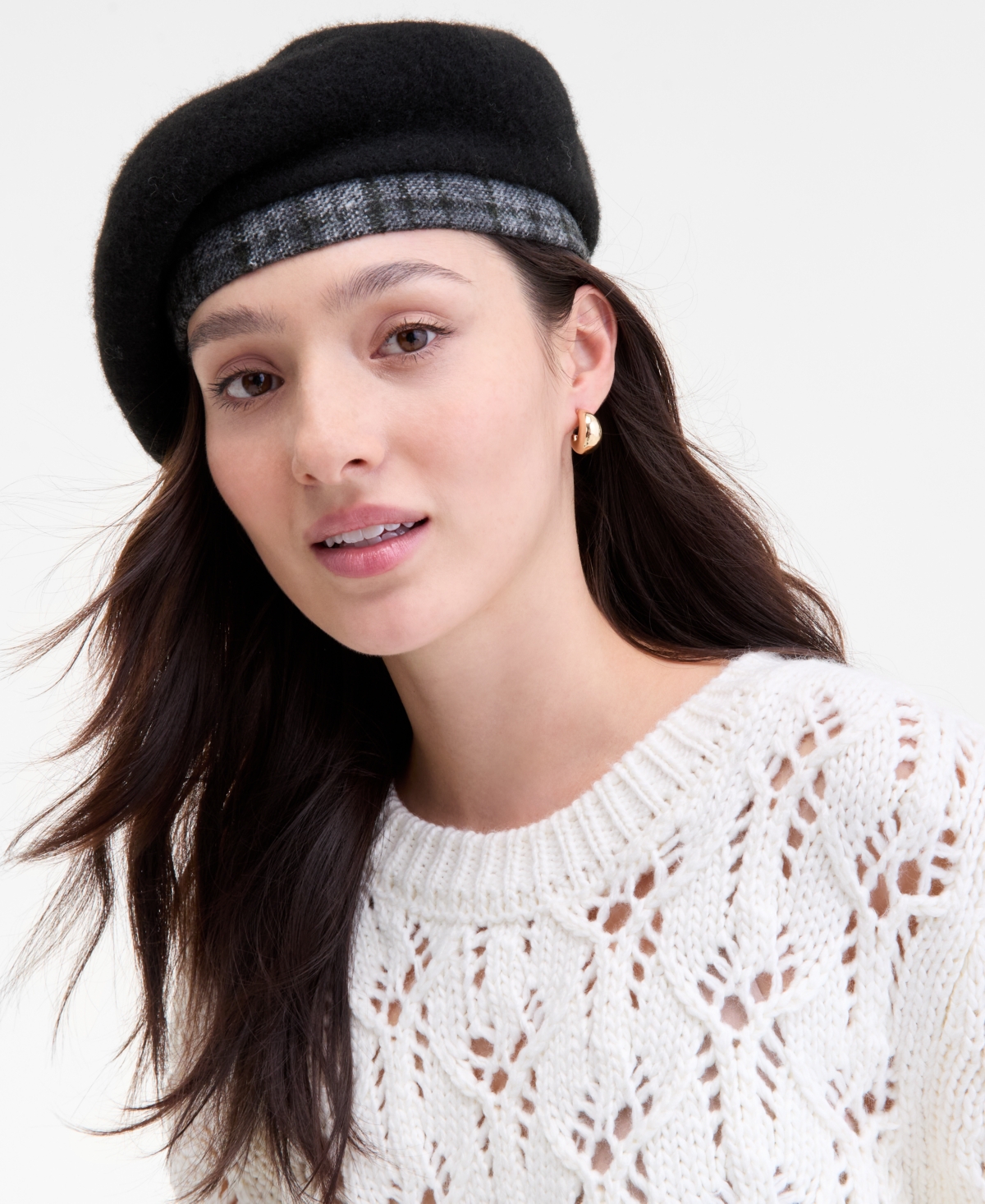 On 34th Knit Beret, Macy's Exclusive In Black