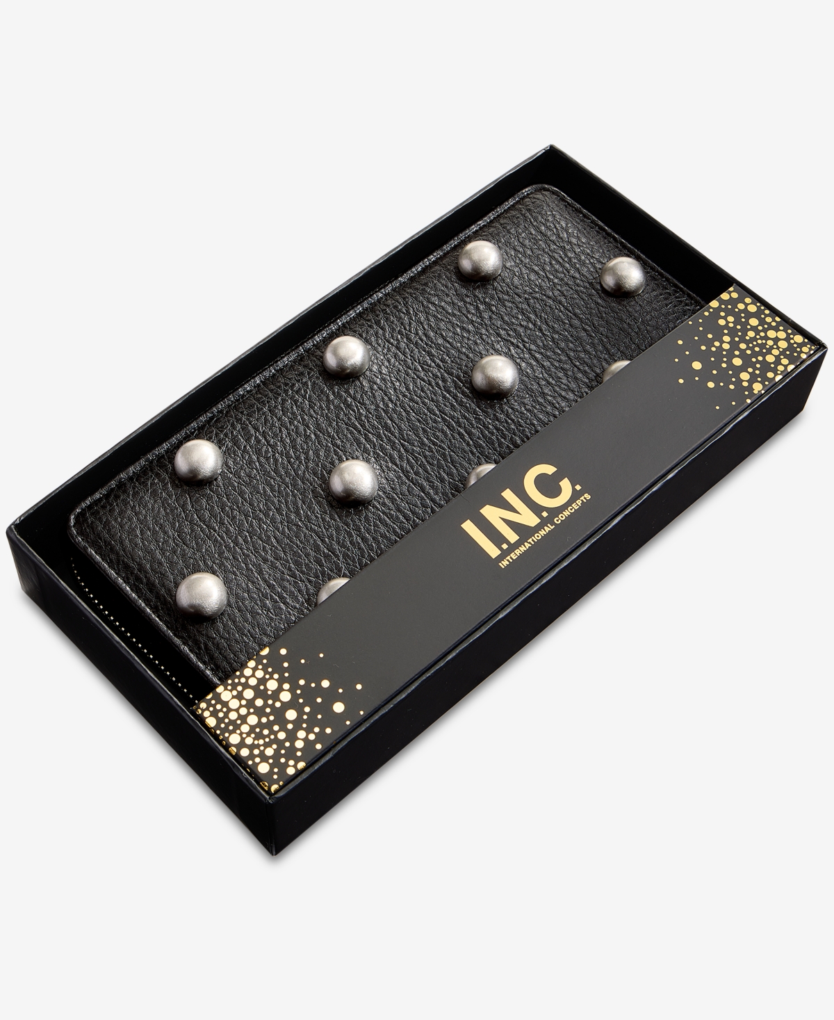 Inc International Concepts Hazell Studded Wallet, Macy's Exclusive In Black