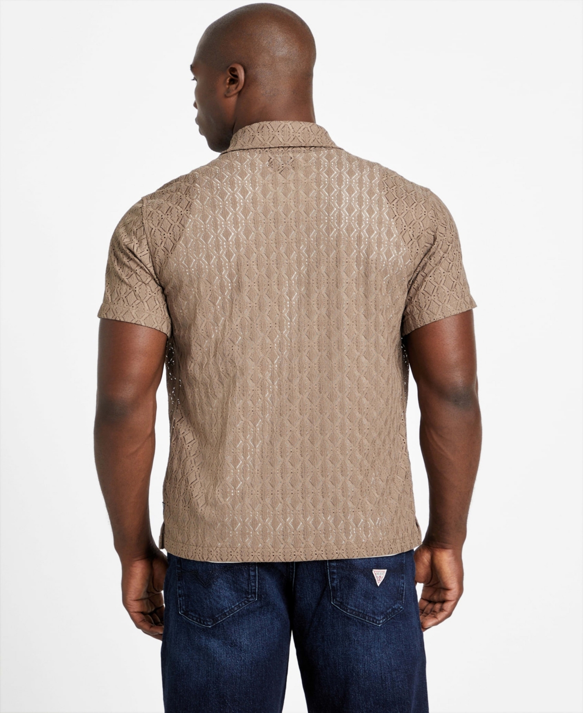 Guess Men's Reeves Woven Short Sleeve Button-up Shirt In Gray