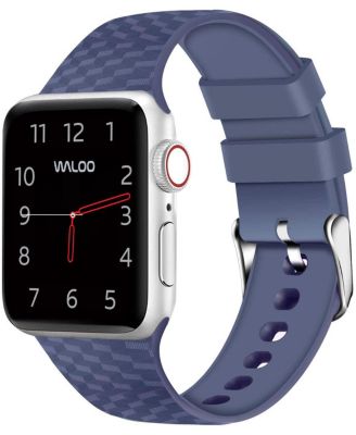 Waloo Carbon Fiber Silicone Replacement Band for Apple Watch - Navy