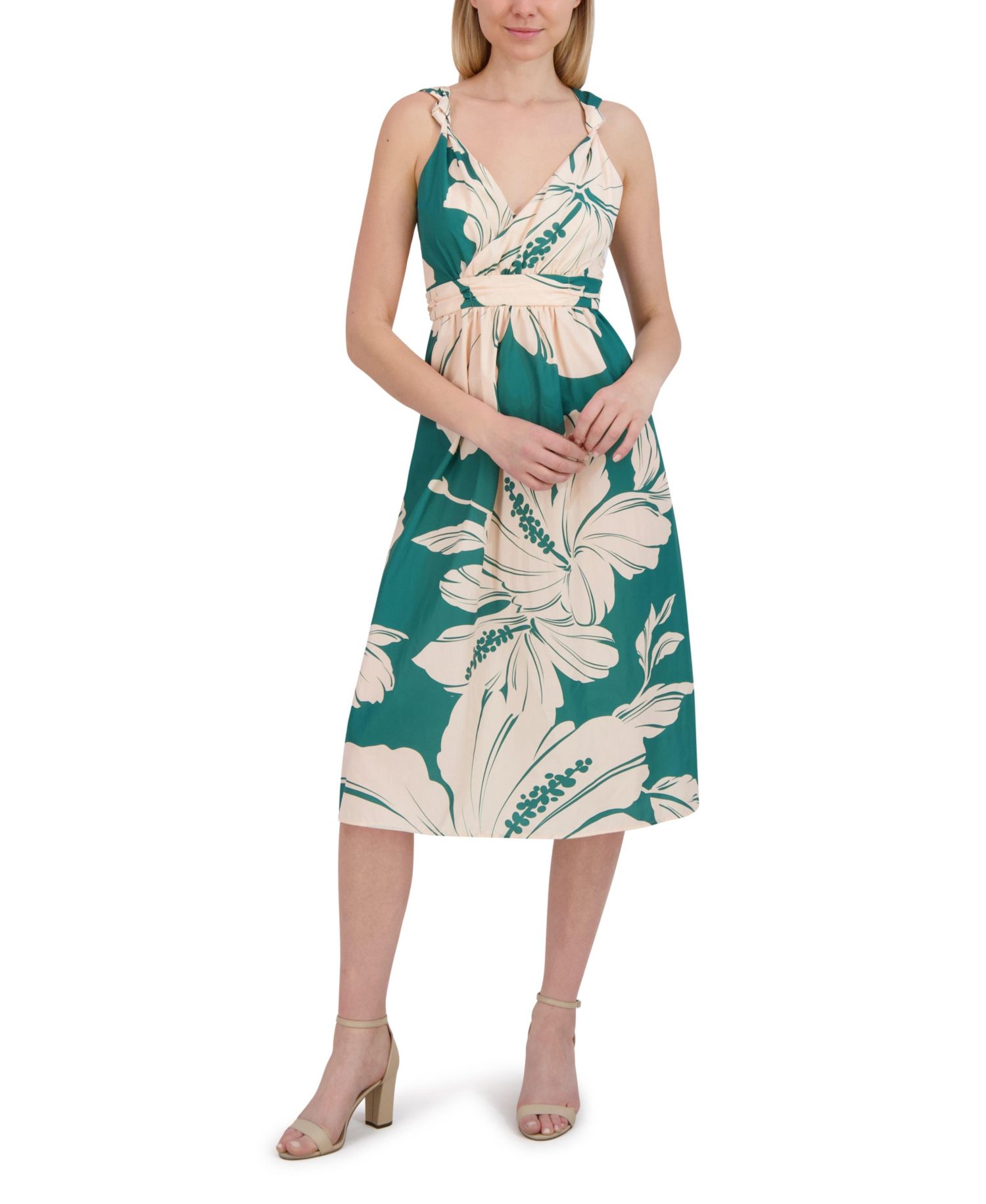 Women's Sleeveless V Neck Midi Dress