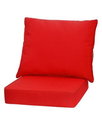 2PCS Deep Seat Chair Cushion Pads Set Indoor Outdoor W/ Rope Belts