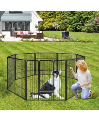 8-Panel 32 Inch Height Pet Fence for Indoor and Outdoor Use