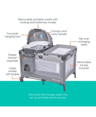 Baby Lullaby Nursery Suite EZ-Fold Playard with Portable Rocking Lounger - Madrid Plaid