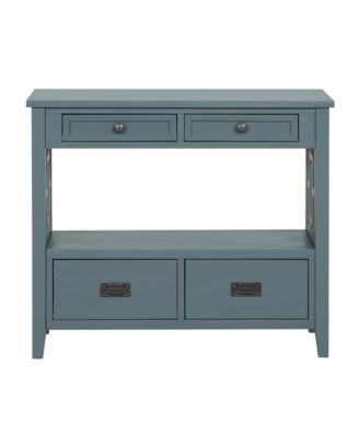 CASAINC 36" Cabinet Pine Wood Console Table with 4 Drawers & 1 Storage Shelf