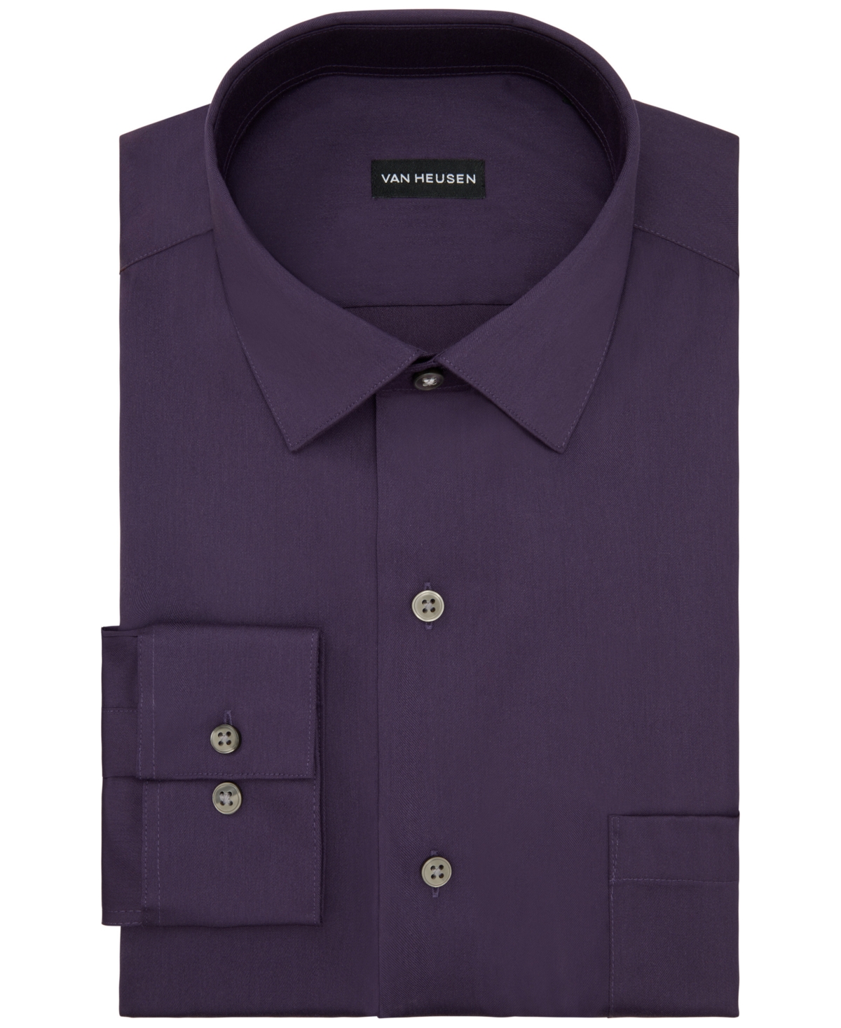 Van Heusen Men's Regular Fit Spread Collar Dress Shirt In Purple