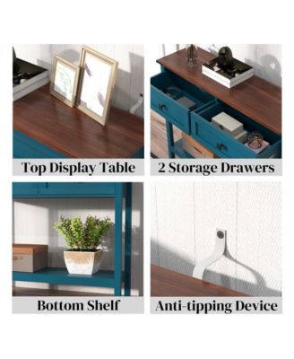 CASAINC Kitchen Cabinet Console Table with 2 Drawer and Bottom Storage Shelf