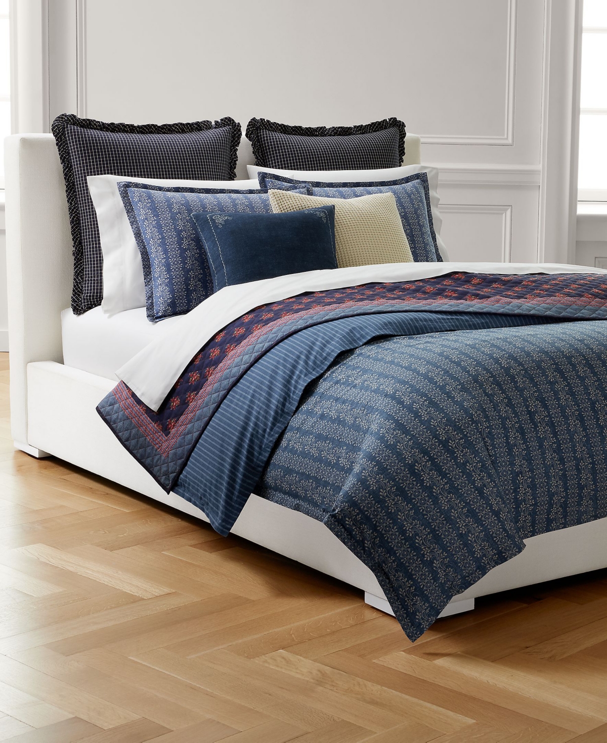 Ralph Lauren Gena Soft Cotton Reversible 3-pc. Comforter Set, King In Multi