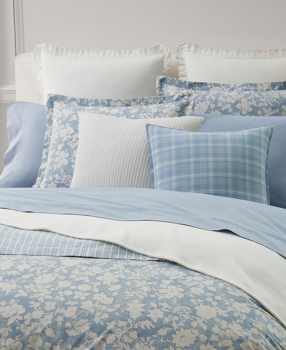Ralph Lauren Heather Reversible 3-pc. Comforter Set, Full/queen In Blue