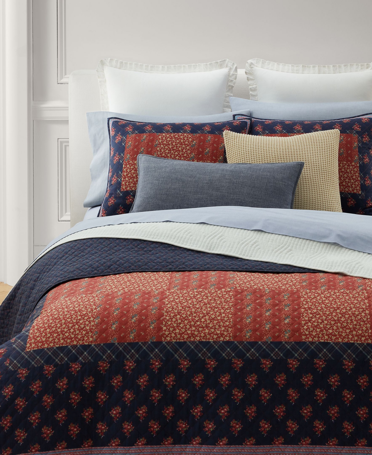 Ralph Lauren Claremont Soft Cotton Floral Quilt, King In Multi
