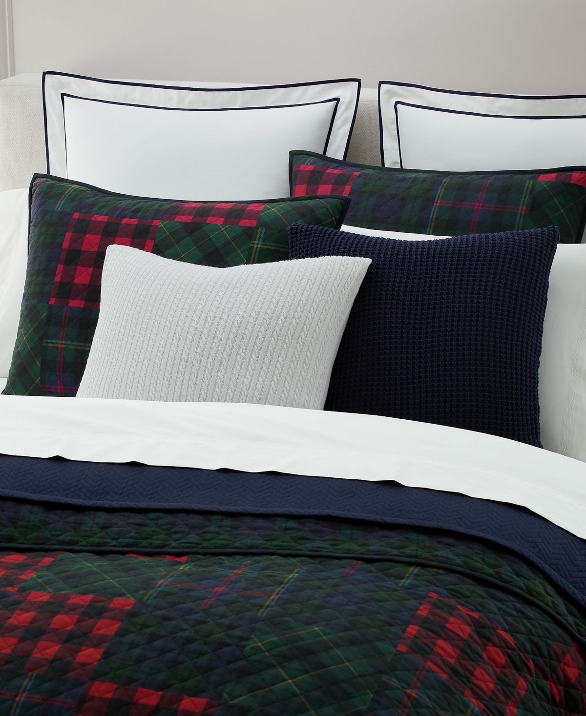 Ralph Lauren Hadley Soft Cotton Diamond Stitch Quilts In Green