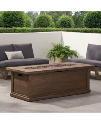 56" Concrete Fire Pit - 50K BTU Wood-Look Design