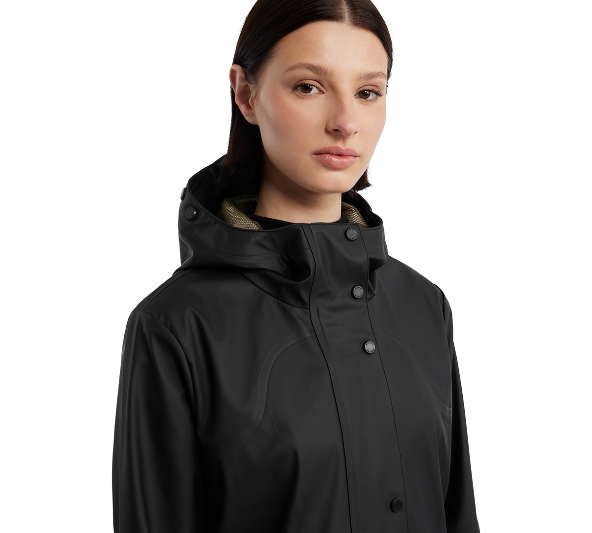 Hunter Acacia Waterproof Rubberized Raincoat In Black