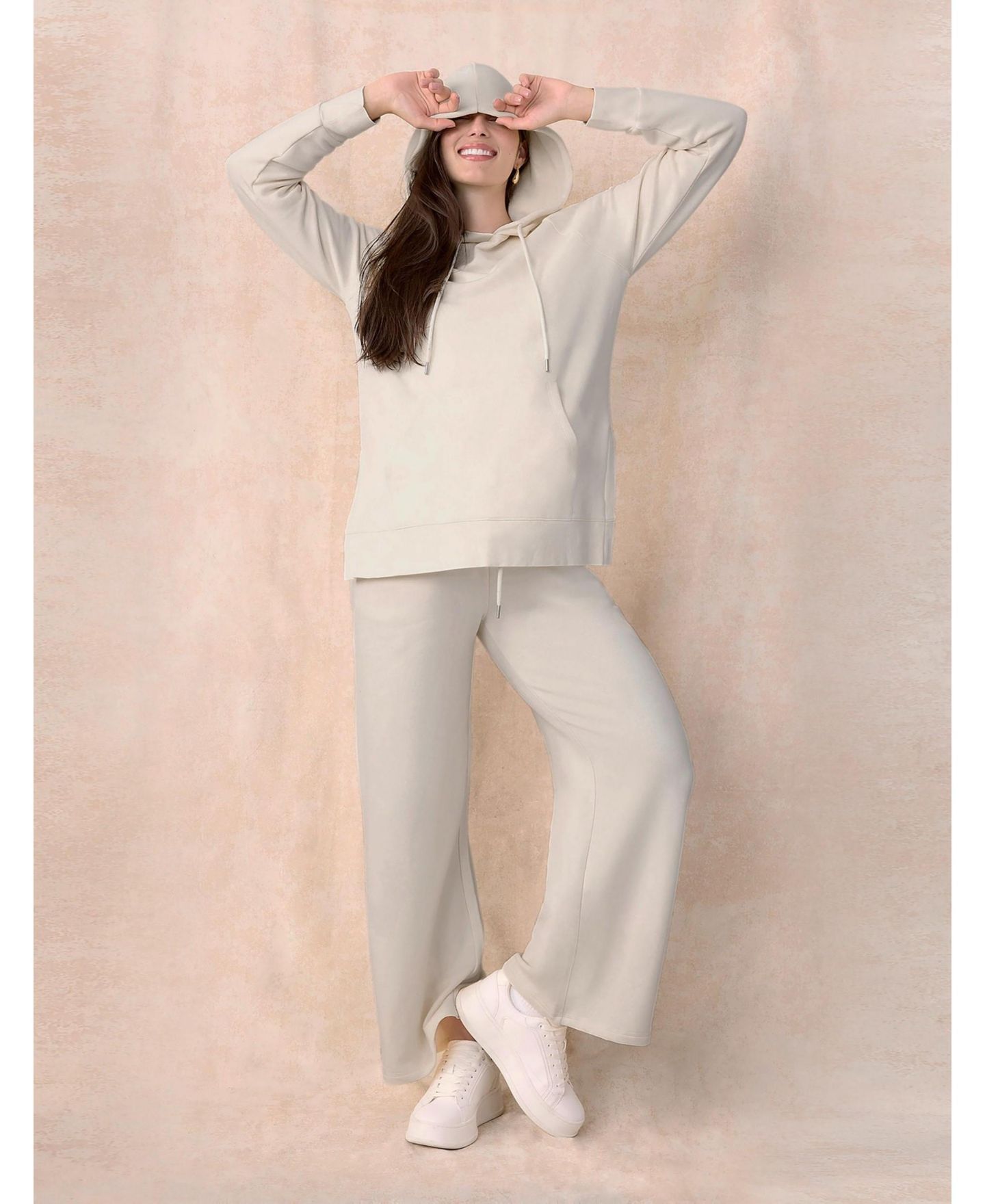 Женские брюки Motherhood Maternity Under the Belly Wide Leg Sweatpants - Motherhood, цвет: Состаренный белый — фото 5