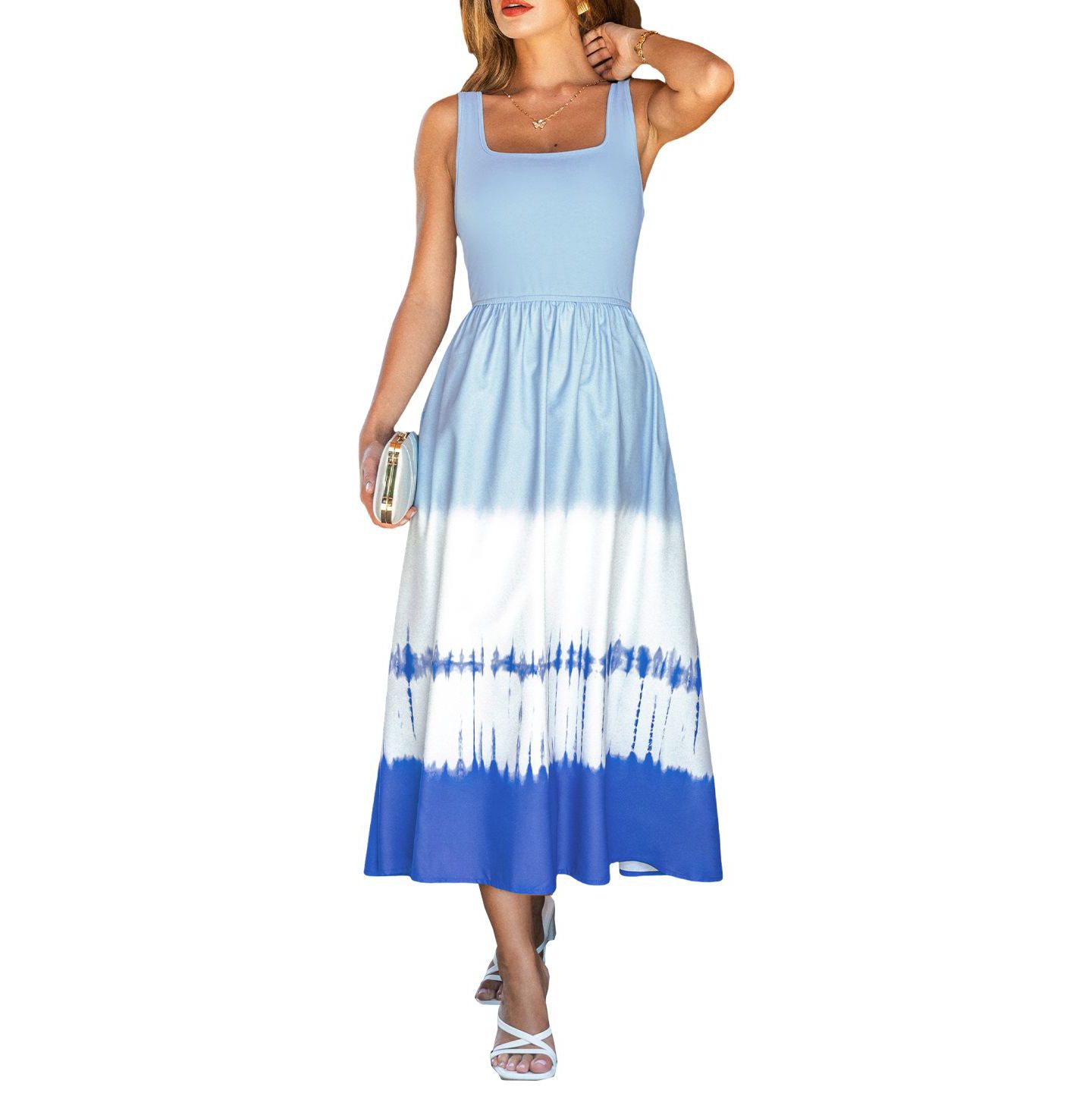Женское платье Cupshe Lovely Day Ombre Midi Beach, цвет: Пастельный синий — фото 1