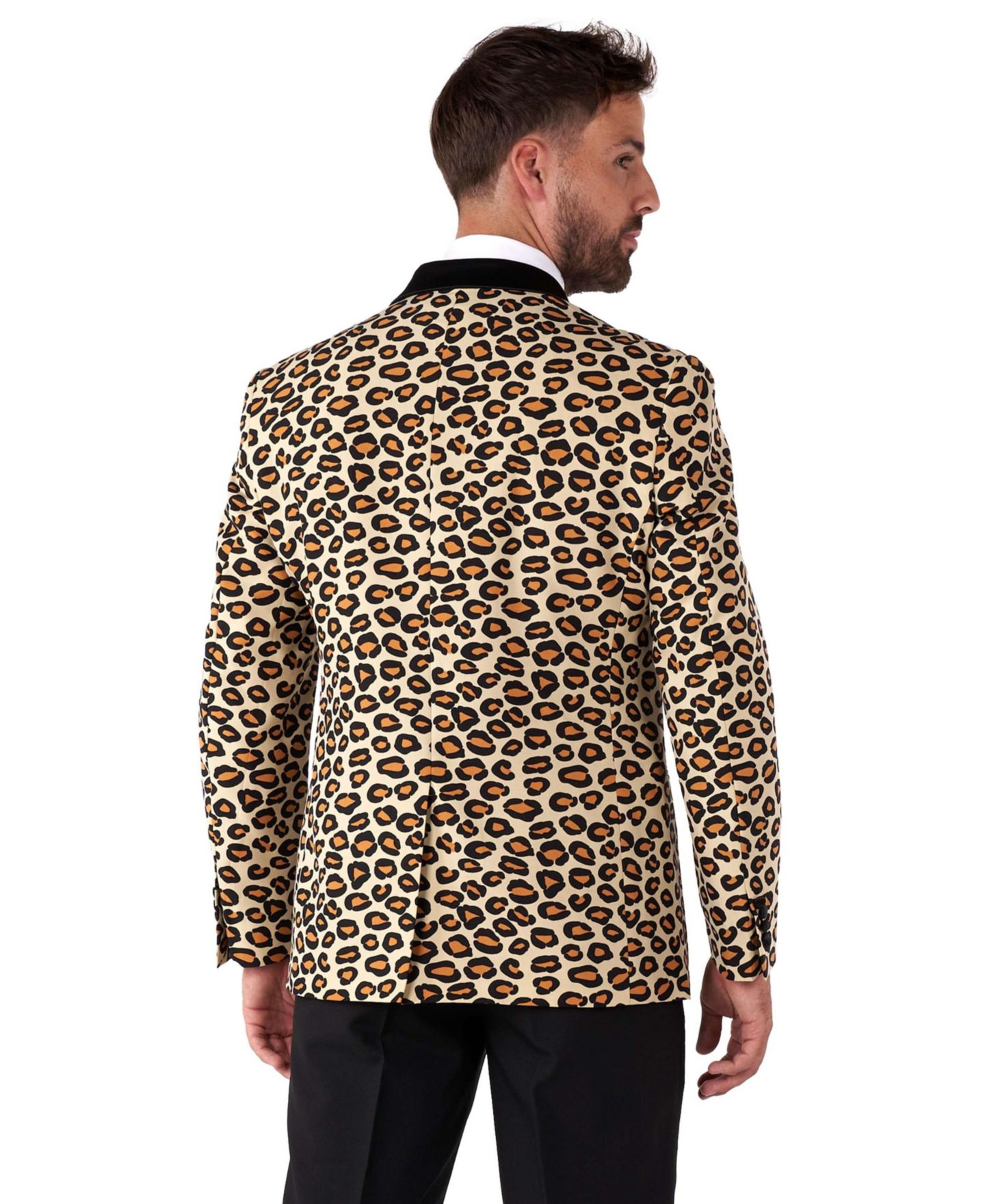 Мужские брюки OppoSuits Tuxedo - Chique Velvet Smoking Tux - Slim Fit - Including Blazer, Pants And Bow Tie, цвет: Бежевый / Коричневый с принтом — фото 3