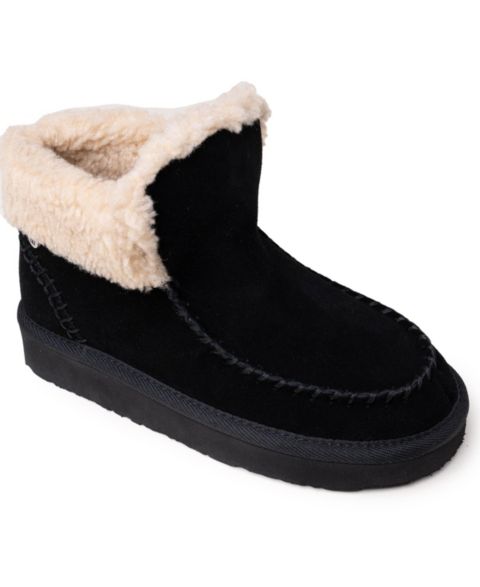 Женские ботинки Minnetonka Chandra Suede Berber Lined Ankle, цвет: Чёрный
