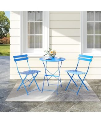 3-Piece Outdoor Bistro Set with Folding Table & 2 Chairs, Premium Steel Frame, Portable Design, Suitable for Outdoors