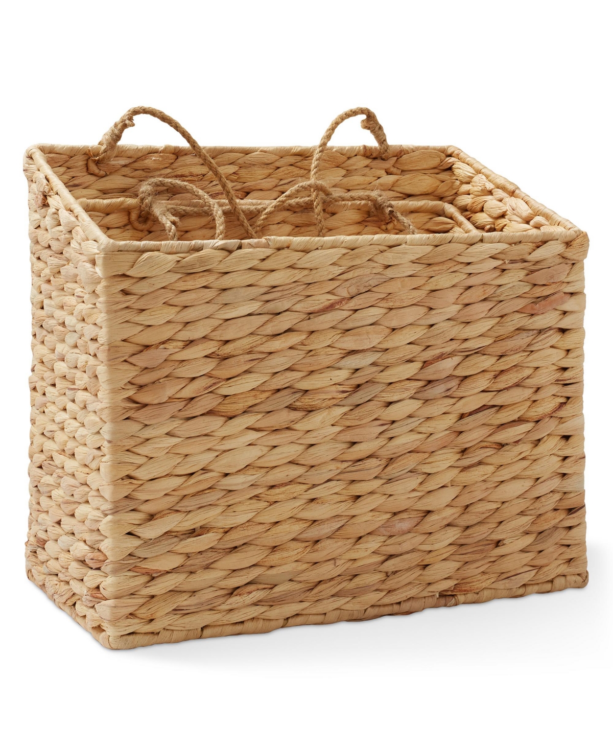 Casafield 2-Tier Hanging Storage Basket Set, Natural Water Hyacinth Wall Basket, Boho Organizer for Kitchen Pantry, Home Office, Entryway, Bathroom