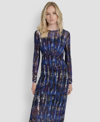 Women's Long Sleeve Crew Neck A Line Dress