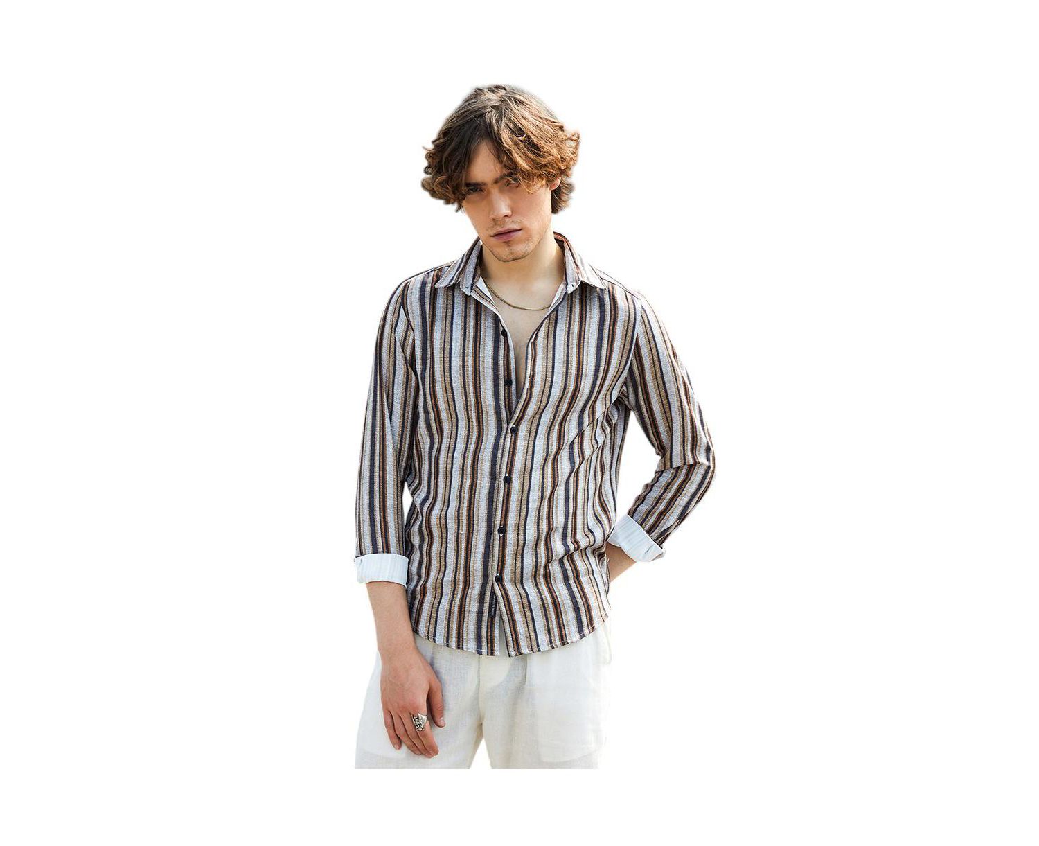 Men's Multitrack-Striped Shirt