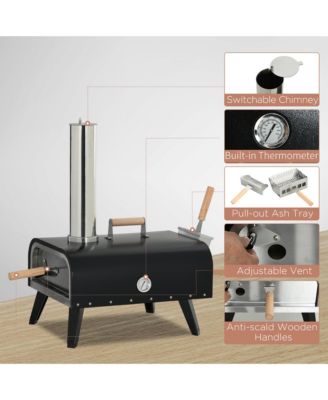 Outdoor Pizza Oven with Stone, 12" Wood Fi Pizza Maker