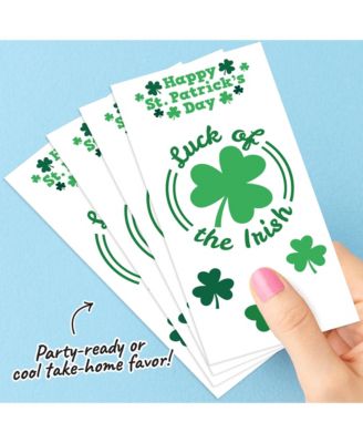 St. Patrick's Day Tattoos, Green Shamrock Temporary Tattoos (12 Sheets of 5 styles)