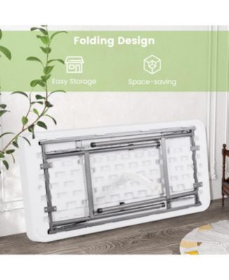 4 Feet Plastic Party Ice Folding Table with Matching Skirt and Ice Bucket