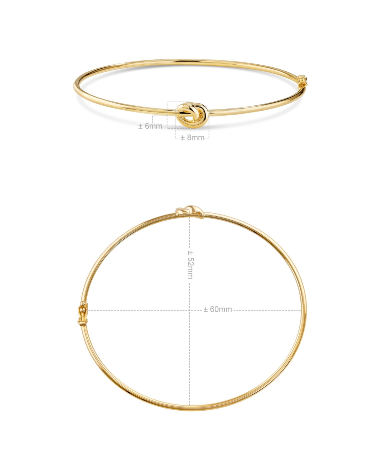 Devata Love Knot Bangle Bracelet in 14K Gold, Fits Small to Medium Wrist, approx. 2.5 grams