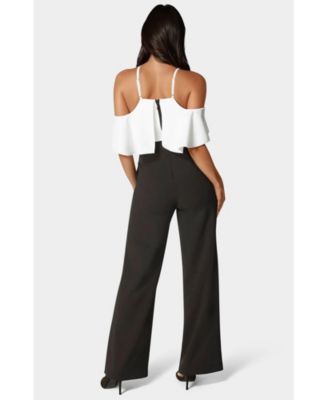 Women's Cold Shoulder Palazzo Leg Jumpsuit